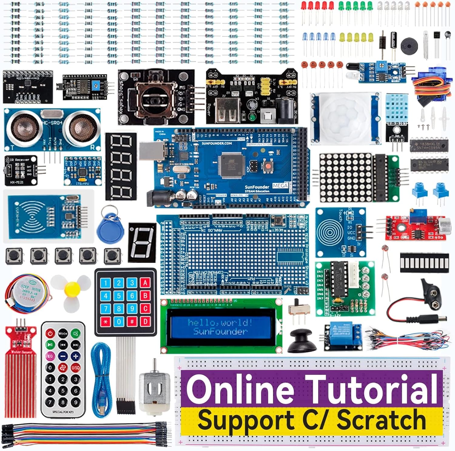 Arduino Uno Starter Kit - SunFounder Project Kit Pemula Elektronik Terlengkap