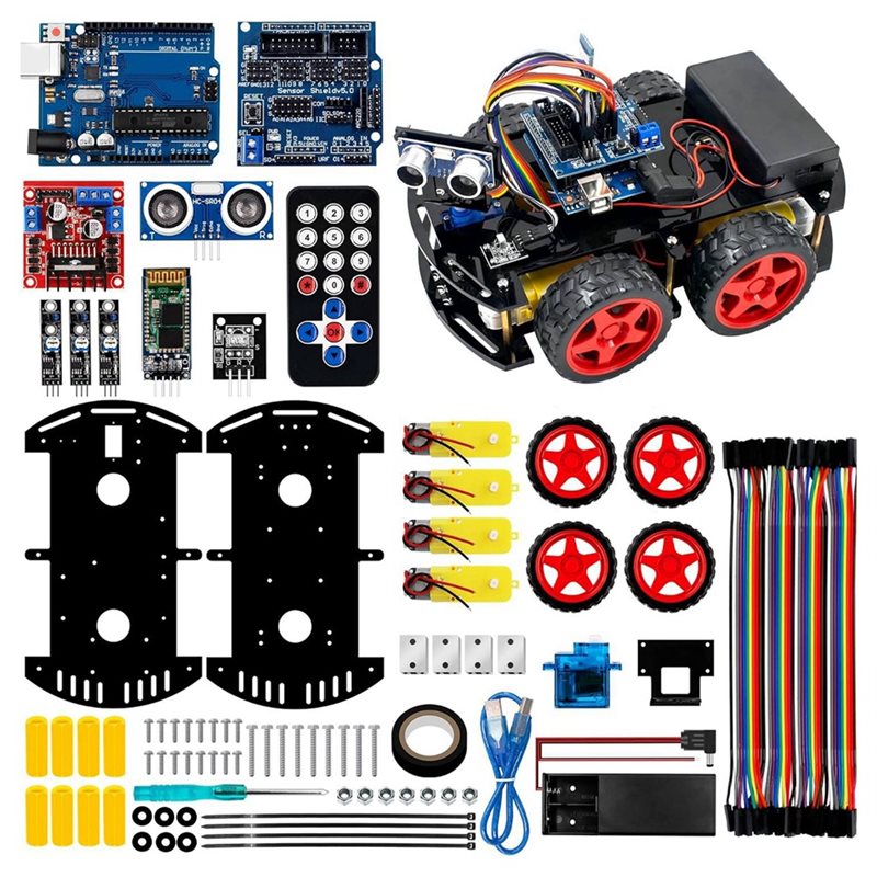 Arduino Uno Starter Kit - WOWFU-4WD Kit Mobil Robot Pintar Untuk
