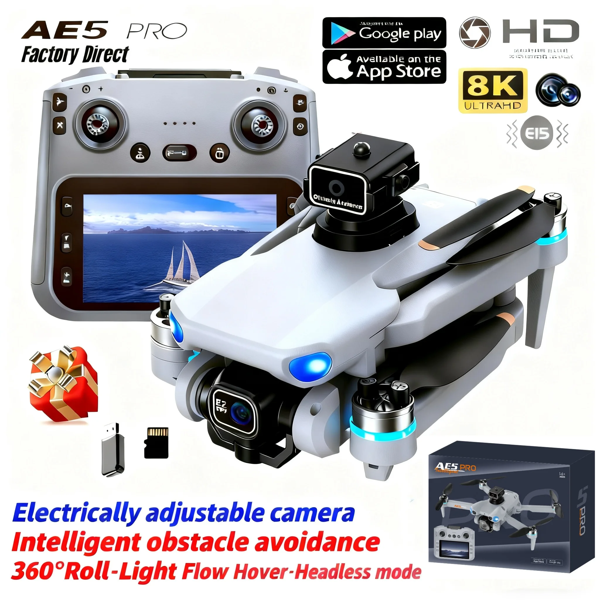 Drone AE5 Pro 8K HD Layar 4.5  - Diy Drone Electronics Kit ulasan dan harga